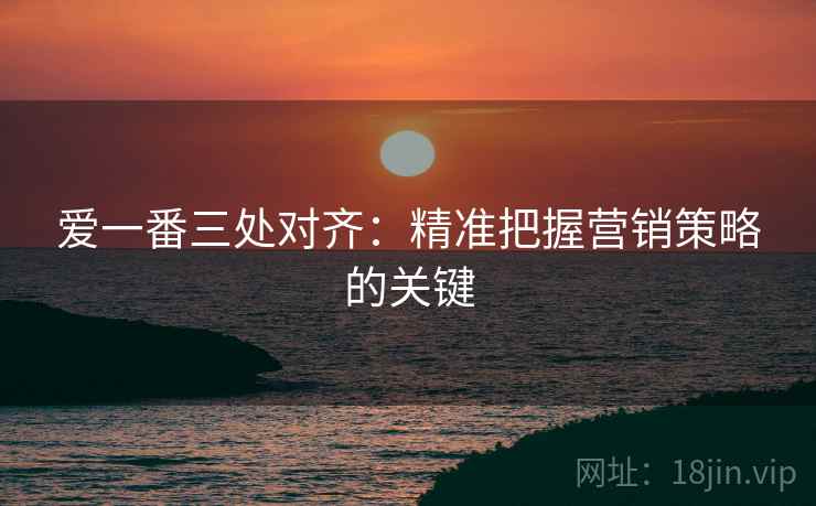 爱一番三处对齐：精准把握营销策略的关键