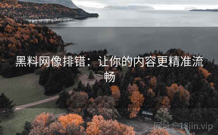 黑料网像排错：让你的内容更精准流畅