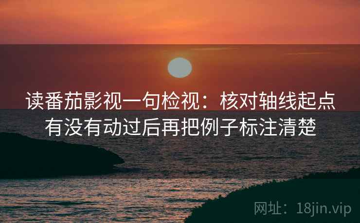 读番茄影视一句检视：核对轴线起点有没有动过后再把例子标注清楚